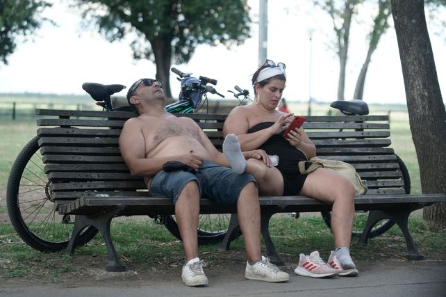 Descanso a la sombra en el parque Sunchales.