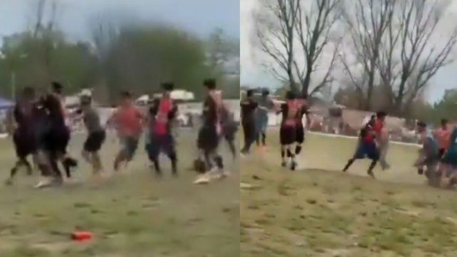 Una final de inferiores en Recreo terminó con una gresca y personas dentro de la cancha