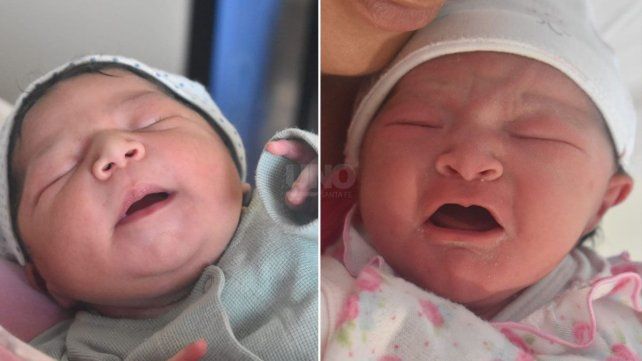 Maia Ávila (izquierda) nació a las 2.49 y Abigaíl Ayala (derecha) a las 2.54 de este 1 de enero.