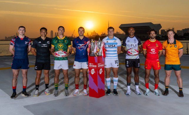 Los capitanes de los seleccionados que participarán en el Seven de Dubai (Emiratos Árabes Unidos).