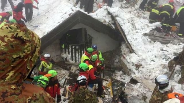 El alud de nieve en Italia dejó 29 muertos