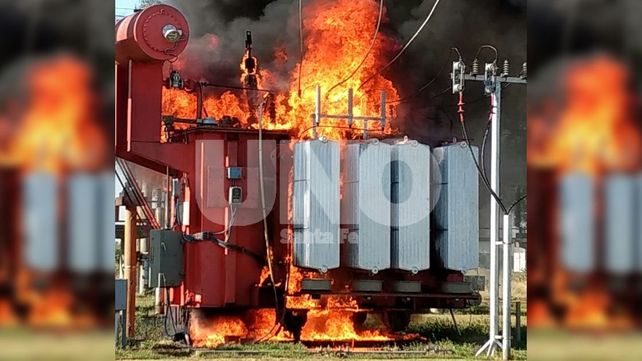 El incendio en una estación transformadora dejó sin luz a los departamentos 9 de Julio y San Cristóbal