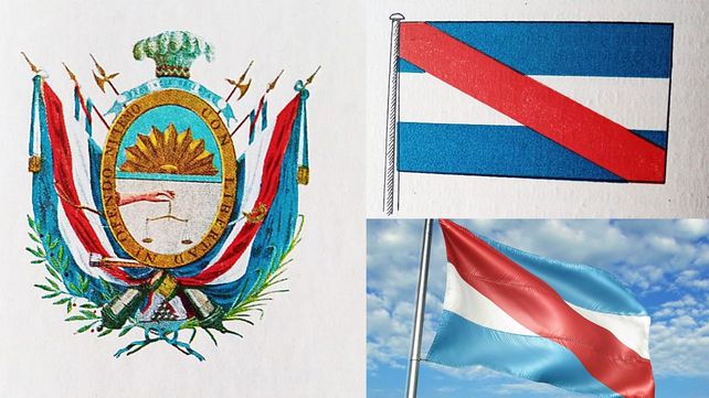 escudo antiguo de la provincia Oriental esta la tricolor. Dibujos del libro La Tricolor de Artigas