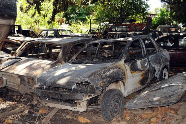 Incendiaron intencionalmente un depósito policial de vehículos