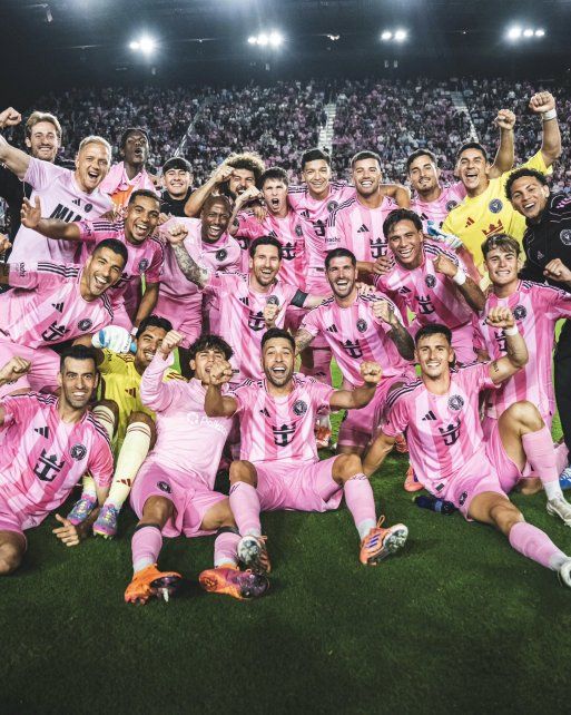 Inter Miami festeja haber llegado a la gran final de la MLS. Messi y Silvetti
