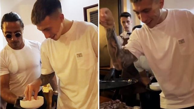 Lisandro Martínez saló la carne del famoso chef Salt Bae.