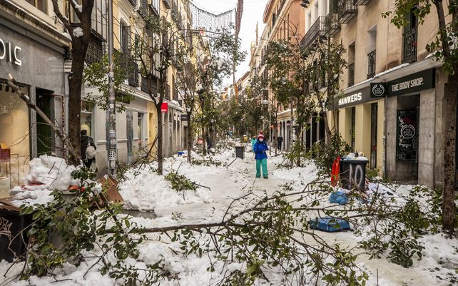Madrid se paraliza tras la histórica nevada