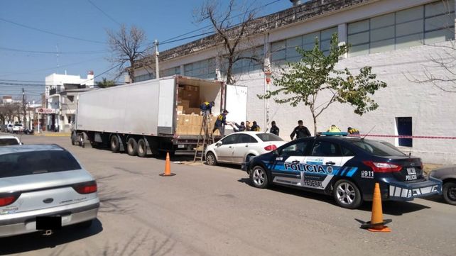 El camión que fue interceptado en la ruta nacional 11.&nbsp;