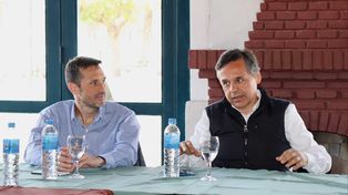 El intendente de Pérez, Pablo Corsalini, estuvo junto al Ministro de Transporte, Diego Giuliano.