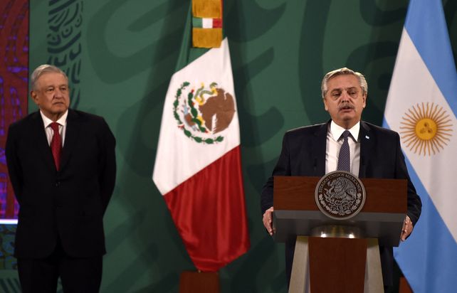 El presidente Alberto Fernández habló con el periodismo junto a su par de México Andrés López Obrador.