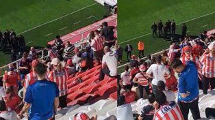 VIDEO: hinchas de Unión, a las trompadas en la platea alta antes del partido