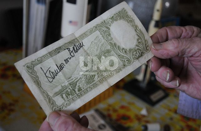 Billete de los hermanos firmado por&nbsp;Von Braun.