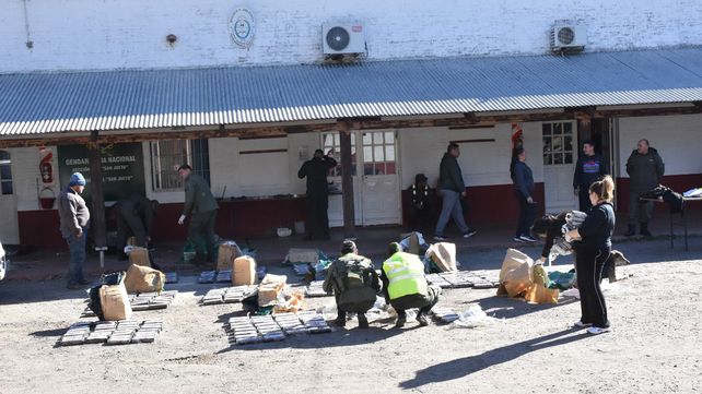 La cocaína incautada por el Escuadrón San Justo de Gendarmería Nacional.&nbsp;
