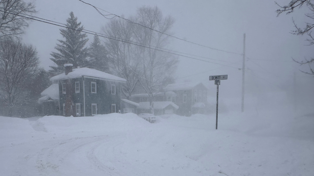 Postales de Estados Unidos bajo la nievee