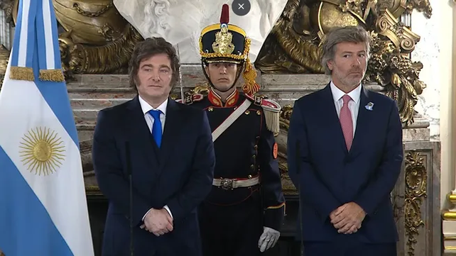 El presidente Javier Milei y el ministro de Justicia de la Nación, Juan Bautista Mahiques. 