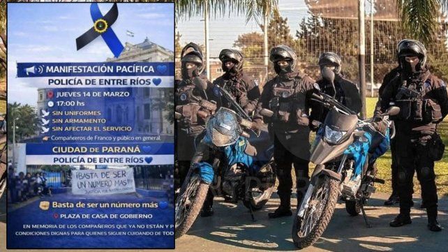 En Entre Ríos policías anunciaron una manifestación pacífica para marzo