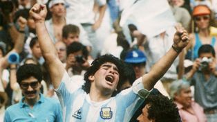 Maradona y un festejo histórico, México 86, durante la final ante Alemania, Argentina campeón del mundo.