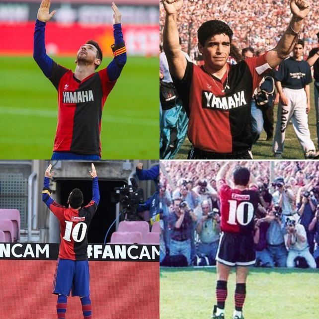 El emotivo homenaje de Messi a Maradona con la camiseta que Diego usó en Newells