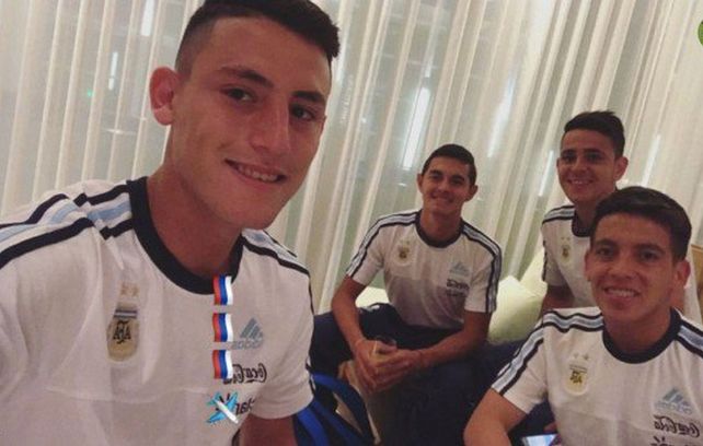 La foto del día: Tomi Chancalay entrenando con Leo Messi en Rusia