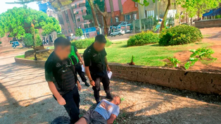 Mauricio M. al momento de ser capturado en la zona de la Terminal.