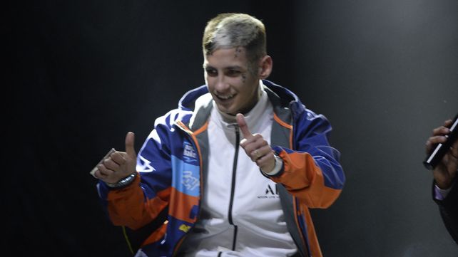 L-Gante durante el recital que brindó en octubre pasado en el estadio cubierto de Newells.