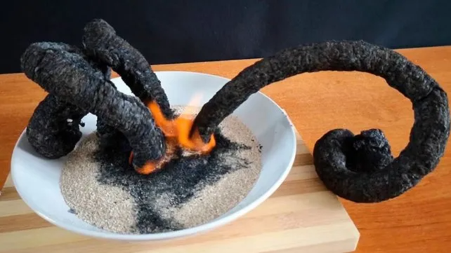 El experimento en el que la nena sufrió quemaduras se llama La serpiente del faraón.