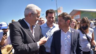 El ministro de Agricultura, Julián Domínguez, participó del acto inaugural de Expoagro junto al gobernador bonaerense Axel Kicillof y el ministro del Interior, Wado de Pedro.