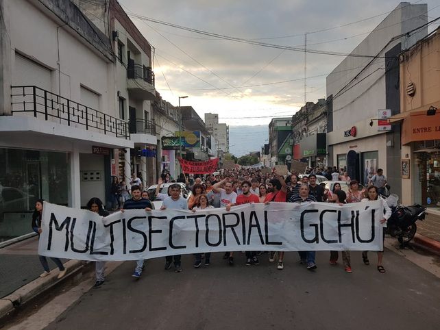 La movilización en el sur de Entre Ríos.&nbsp;