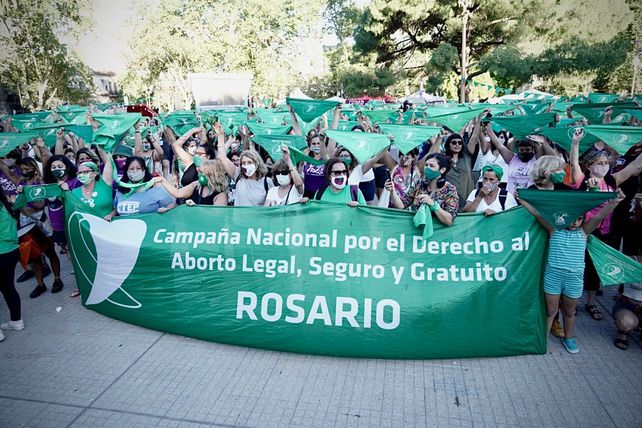 Pañuelazo verde en la plaza San Martín.&nbsp;