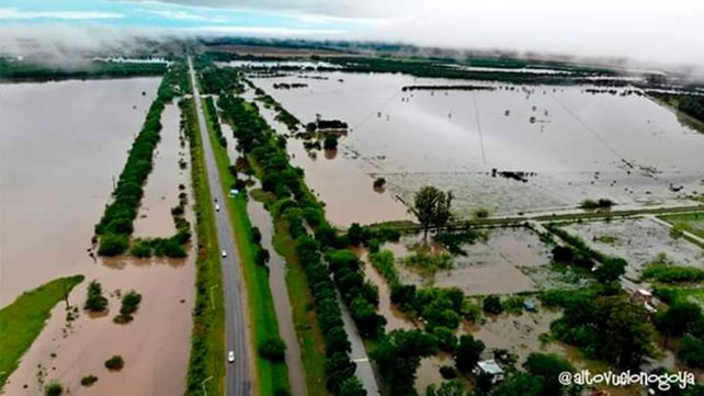 Así está Nogoyá tras las lluvias torrenciales
