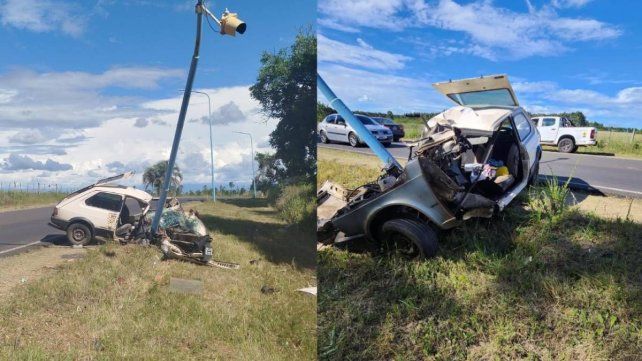 Un hombre resultó con importantes heridas en un choque contra un poste de luz cerca de Benito Legerén