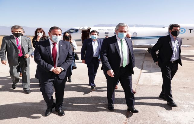 La rioja. El presidente ayer en su llegada a suelo riojano