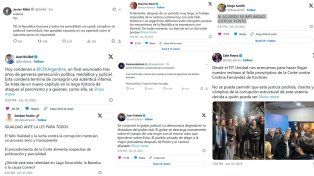 Las redes sociales se llenaron de mensajes a favor y en contra del fallo de la Corte Suprema que ratifica la condena a Cristina Fernández