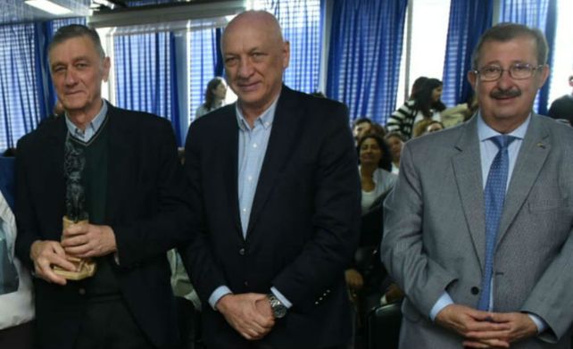Binner junto al exgobernador&nbsp; Antonio Bonfatti y su amigo Miguel Capiello.&nbsp;