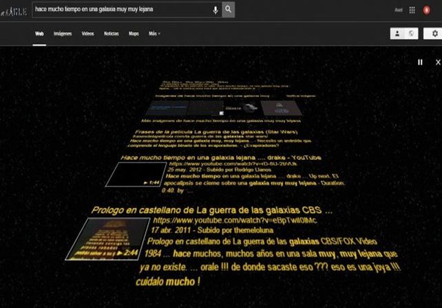 ¿Sos fanático de Star Wars? Ingresá la siguiente frase y mirá qué hace Google