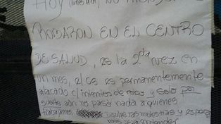 Por segunda vez en un mes, robaron el centro de Salud de Bº San Martín