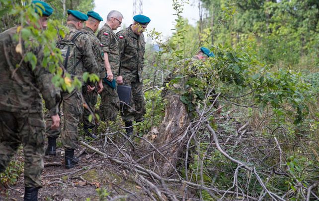 Está aquí. Efectivos del ejército inspeccionan el lugar donde estaría el tren.