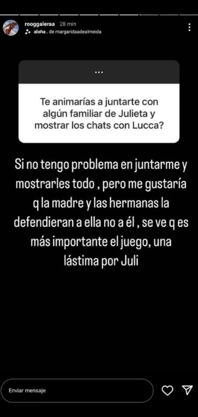 Gran Hermano: supuesta amante de Lucca Bardelli, el novio de Julieta, rompió el silencio