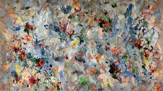 Contemplación de Rosario Farías se presenta en la muestra Crónicas abstractas.&nbsp;