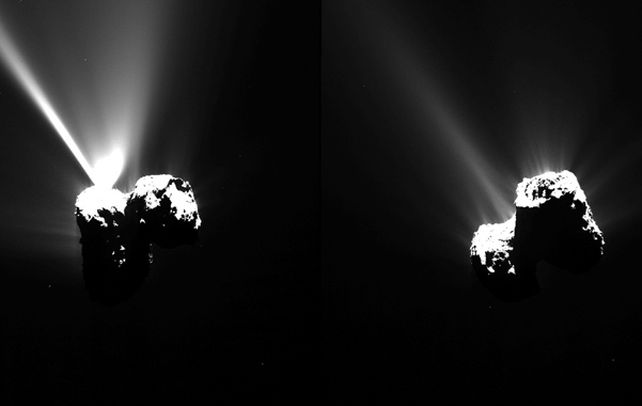 Increíble. Vistas del cometa 67P tomadas el miércoles por la sonda en su paso más cercano al Sol.