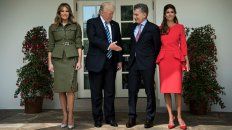 La foto en la Casa Blanca entre ambos mandatarios y sus repecticas primeras damas. La foto en la Casa Blanca entre ambos mandatarios y sus repecticas primeras damas.
