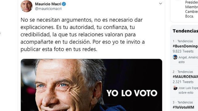 tuits. El jefe del Estado sorprendió ayer con un llamado a sus electores.