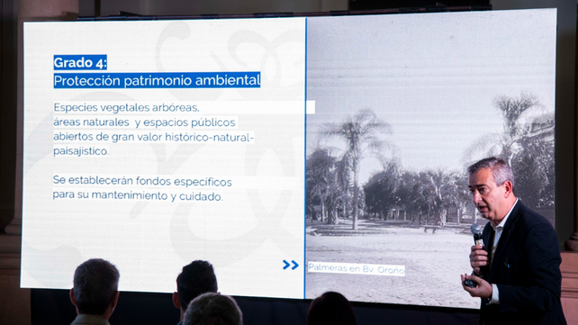 Pablo Javkin en la presentación del Plan de Sostenibilidad Patrimonial