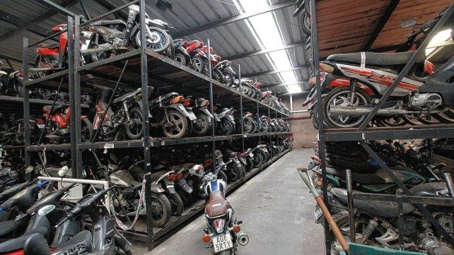 Motos retenidas en el Corralón Municipal.