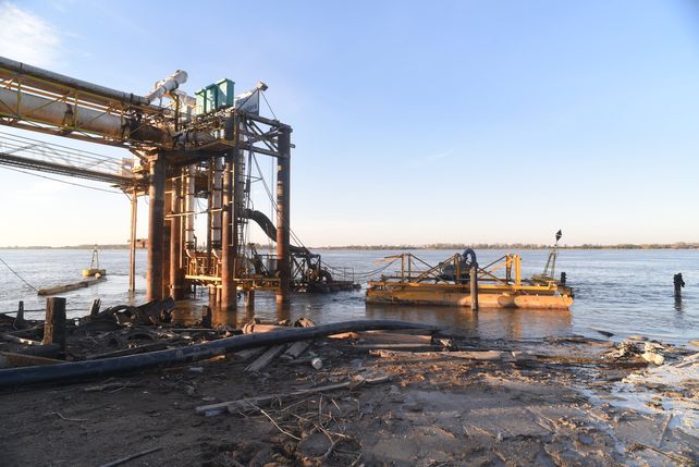 La toma de agua de la planta potabilizadora de Aguas Santafesinas trabaja prácticamente sobre el lecho del río