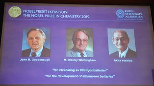 Nobel de Química a desarrolladores de la batería de ion-litio