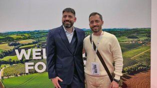 Luciano y Lelio Di Santo en la expo Cibus en Parma, Italia.