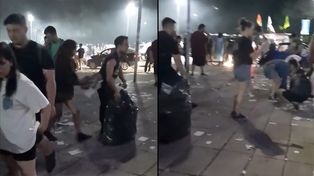 Los seguidores de Milei limpiaron el Monumento a la Bandera tras los festejos
