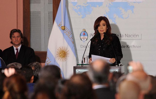 La presidenta inauguró el Patio Malvinas Argentinas en Casa de gobierno.