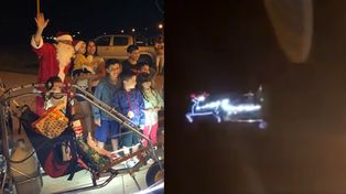 Papá Noel sobrevoló Sunchales